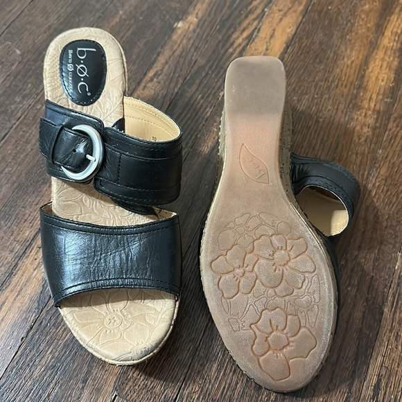 Born concept wedges classy casual shoes leather straps cute cream colored - Picture 6 of 9